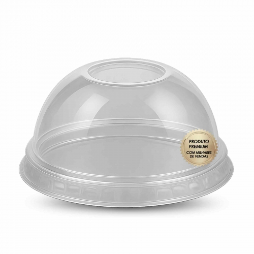 TAMPA BOLHA TRANSPARENTE PARA COPO 440 / 660ML SEM FURO - KOPUS
