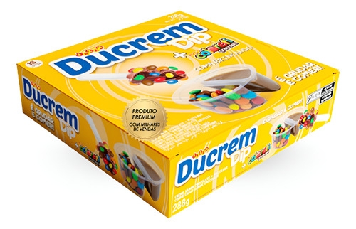 Kit 2 Display Ducrem Dip Creme Avelã E Confeitos Coloridos