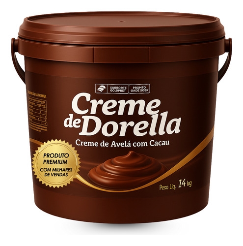 Creme De Avelã Com Cacau Dorella 14kg  Pronto Para Uso