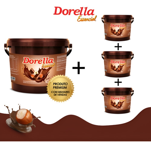 Kit 4 Unid Dorella Essencial 4kg Creme Confeitaria Açaiteria