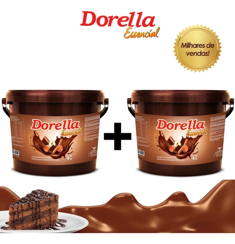 Kit 2 Dorella Essencial 4kg Creme Confeitaria Açaiteria