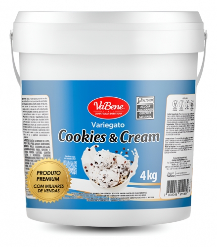 Variegato Cookies & Cream Vabene 4kg Sorvetes
