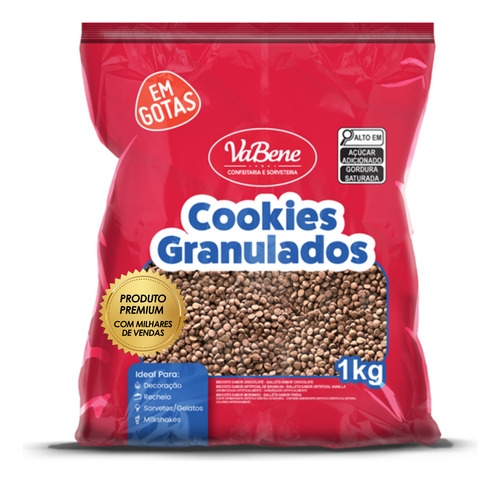 Granulado Cookies Em Gotas Vabene Gourmet 1kg Vermelho