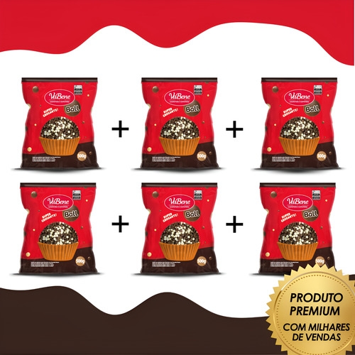 Kit 6 Granulado Crocante Vabene Ball 500g Uso Profissional