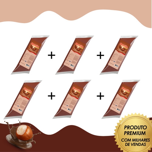 Kit 6 Recheio Dorella Chocolate Avelã Para Bolos E Doces