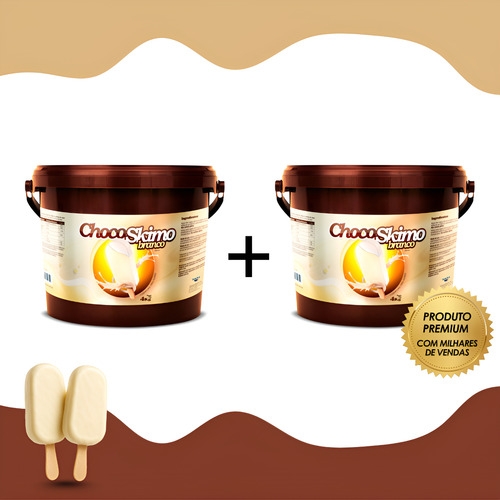 Kit 2 Chocolates Branco Trufas Bolos Picolés 4kg Skimo Branco